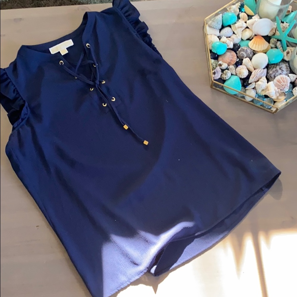 Michael kors criss cross tie front blouse